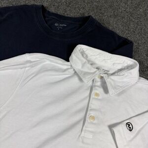 Lot Of 2 Adriano Goldschmied White Casual Polo Shirt & Blue Shirt Mens Sz Medium